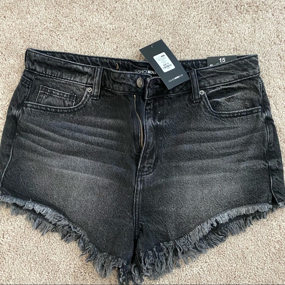 Black Denim Shorts